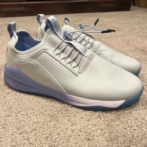 Men's White and Blue Sneakers